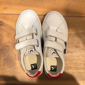 Veja Kids Cream Sneakers with Red Accents